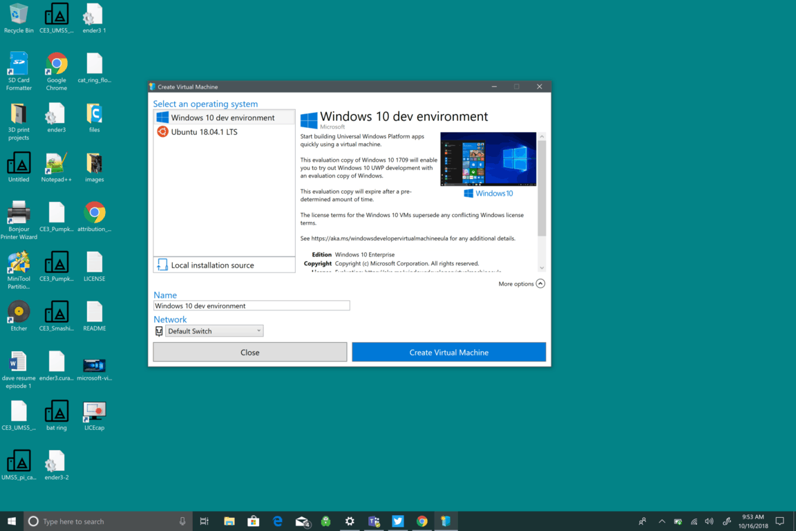 Microsoft Hyper V Windows 10